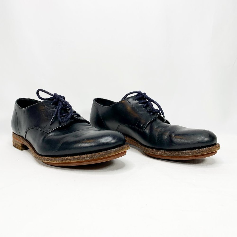 PRADA Men's Smooth Leather Plain Oxford Shoes - Picture 2 of 11